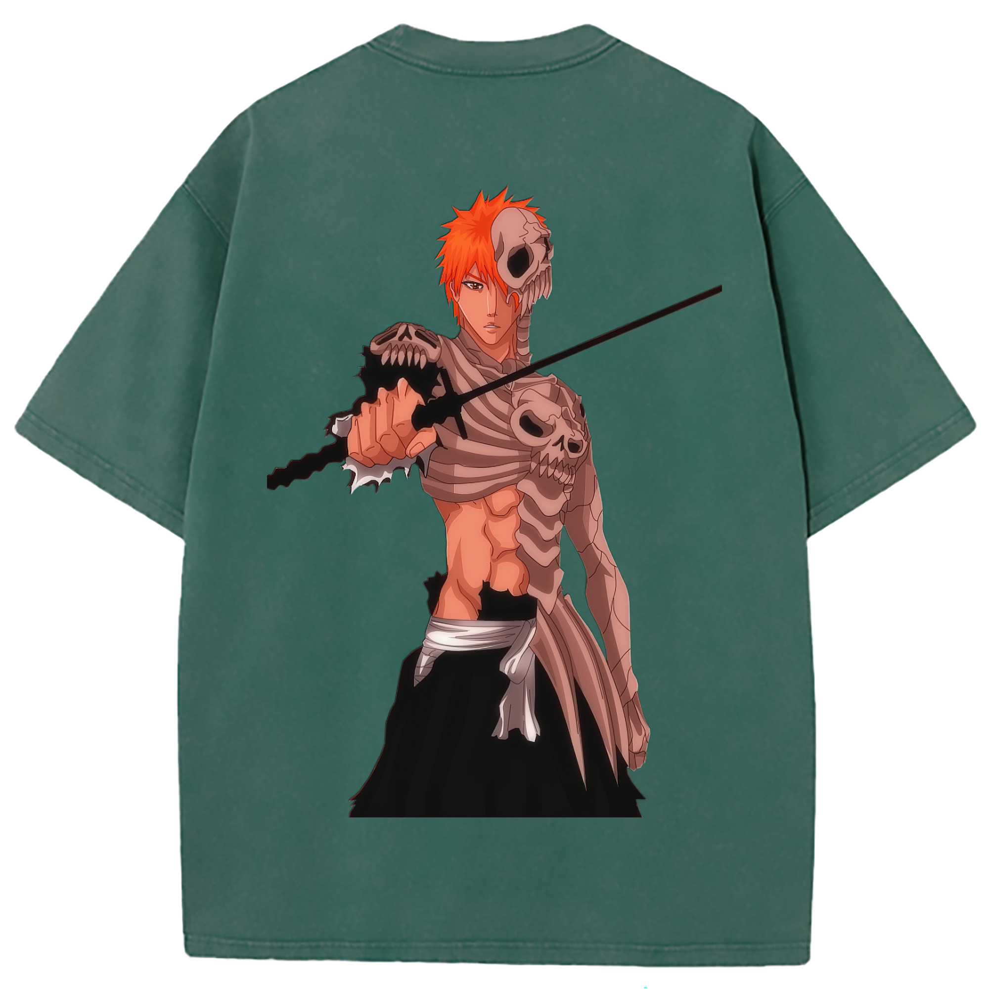 （画像用） ブリーチ 黒崎一護（くろさき いちご）BLEACH Kurosaki Ichigo 綿100% ヴィンテージ風 半袖Tシャツ（背面プリント）
